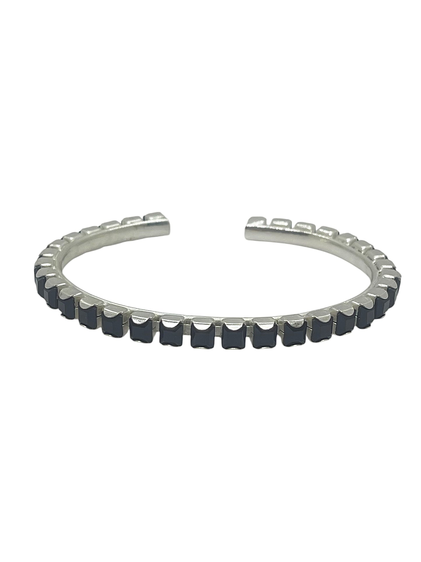 Pulsera Line plata cristales de Sw en negro