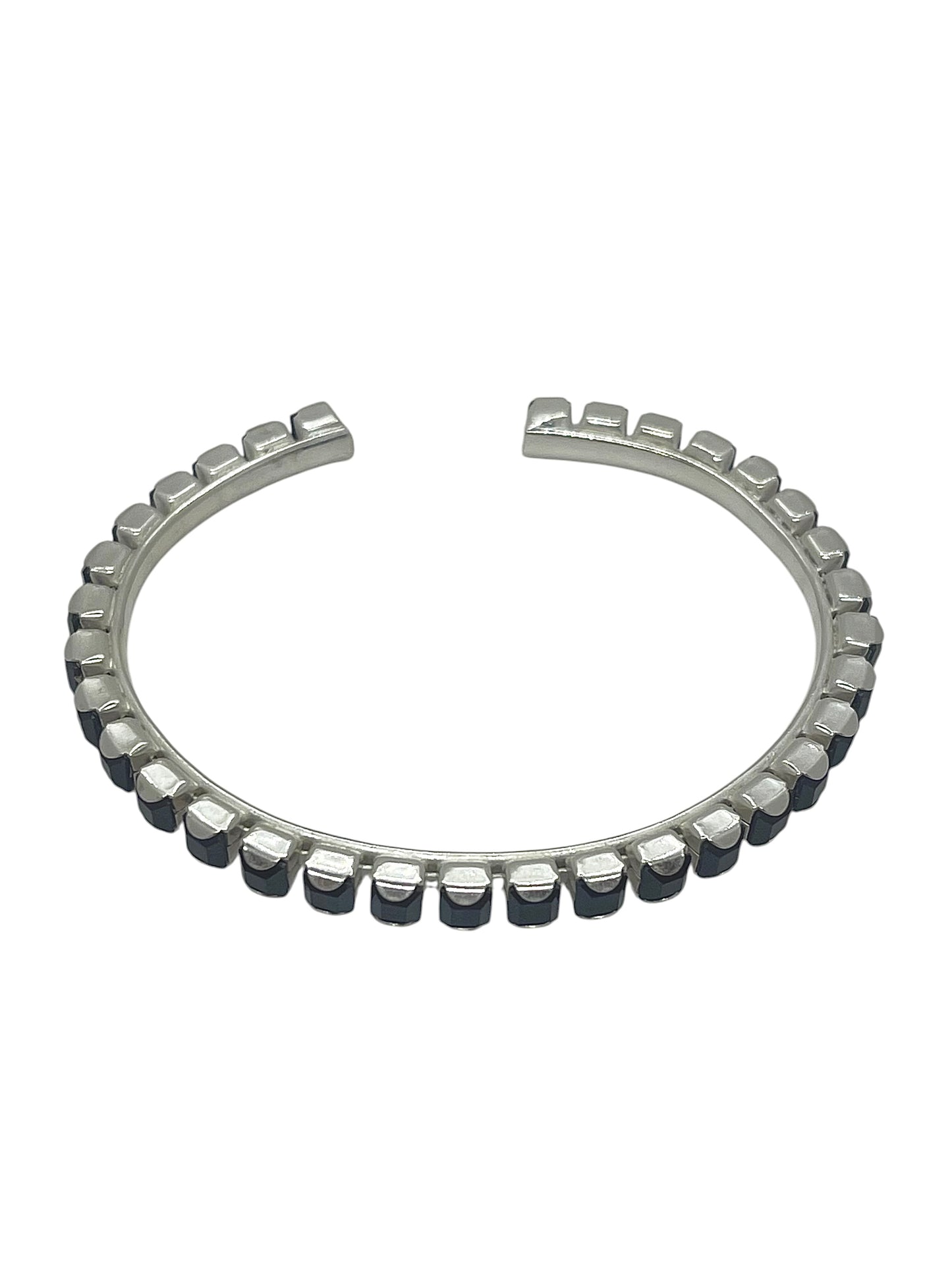 Pulsera Line plata cristales de Sw en negro