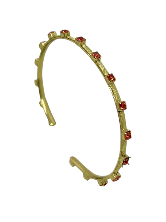 Pulsera Point  dorado y cristales de Sw en paparadcha