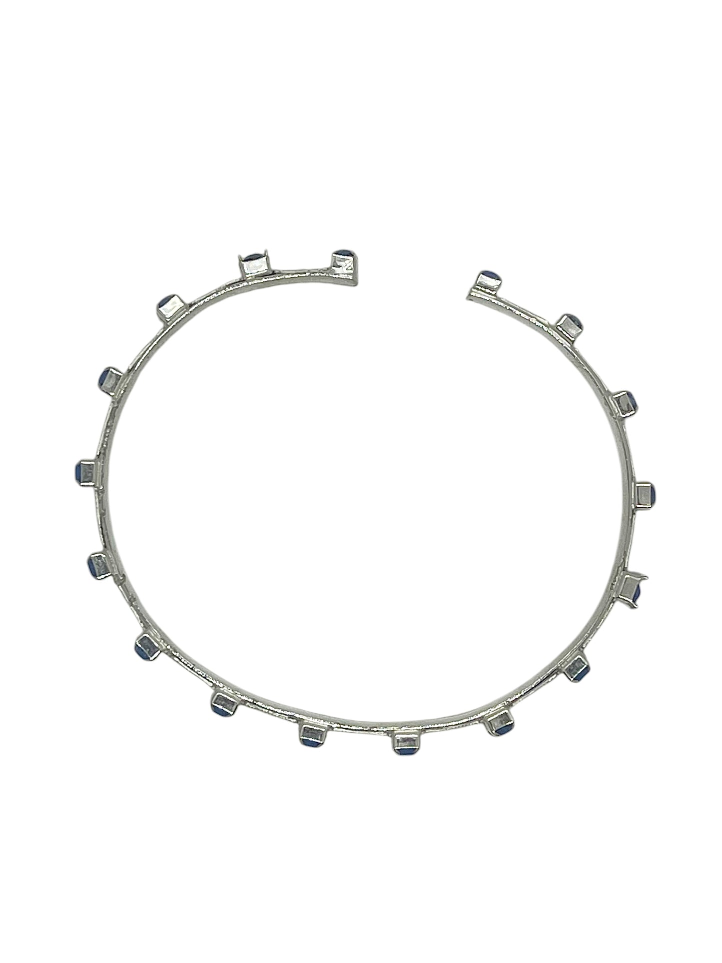 Pulsera Point plata y cristales de Sw en blue opal