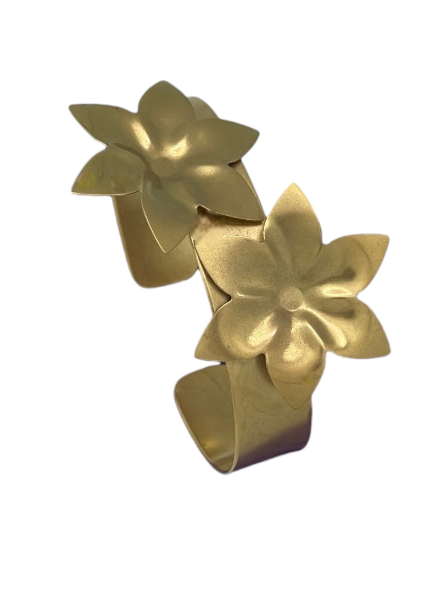 Brazalete doble flor margarita plata 10µ o dorado