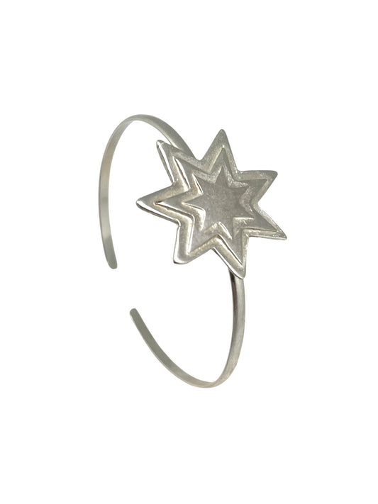 Pulsera Brazalete estrella Wonder ajustable en plata 10µ o chapado dorado-laton
