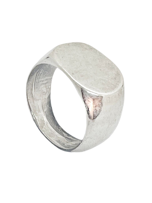 Anillo sello oval en plata 7 micras T15