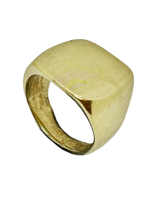 Anillo Sello rectangular "Gloria Mago" dorado T15