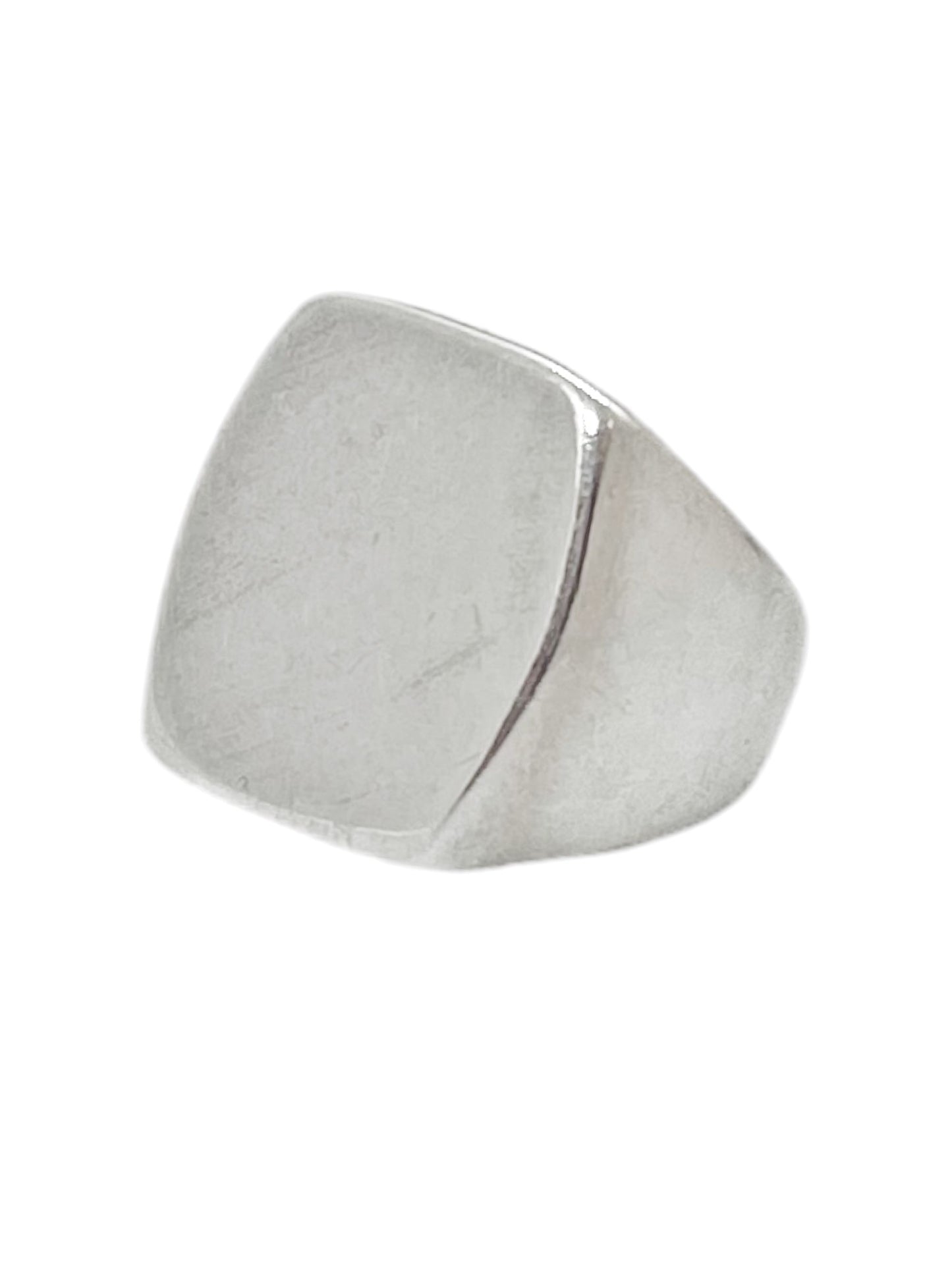 Anillo Sello rectangular "Gloria Mago" plata chapado 7micras T15