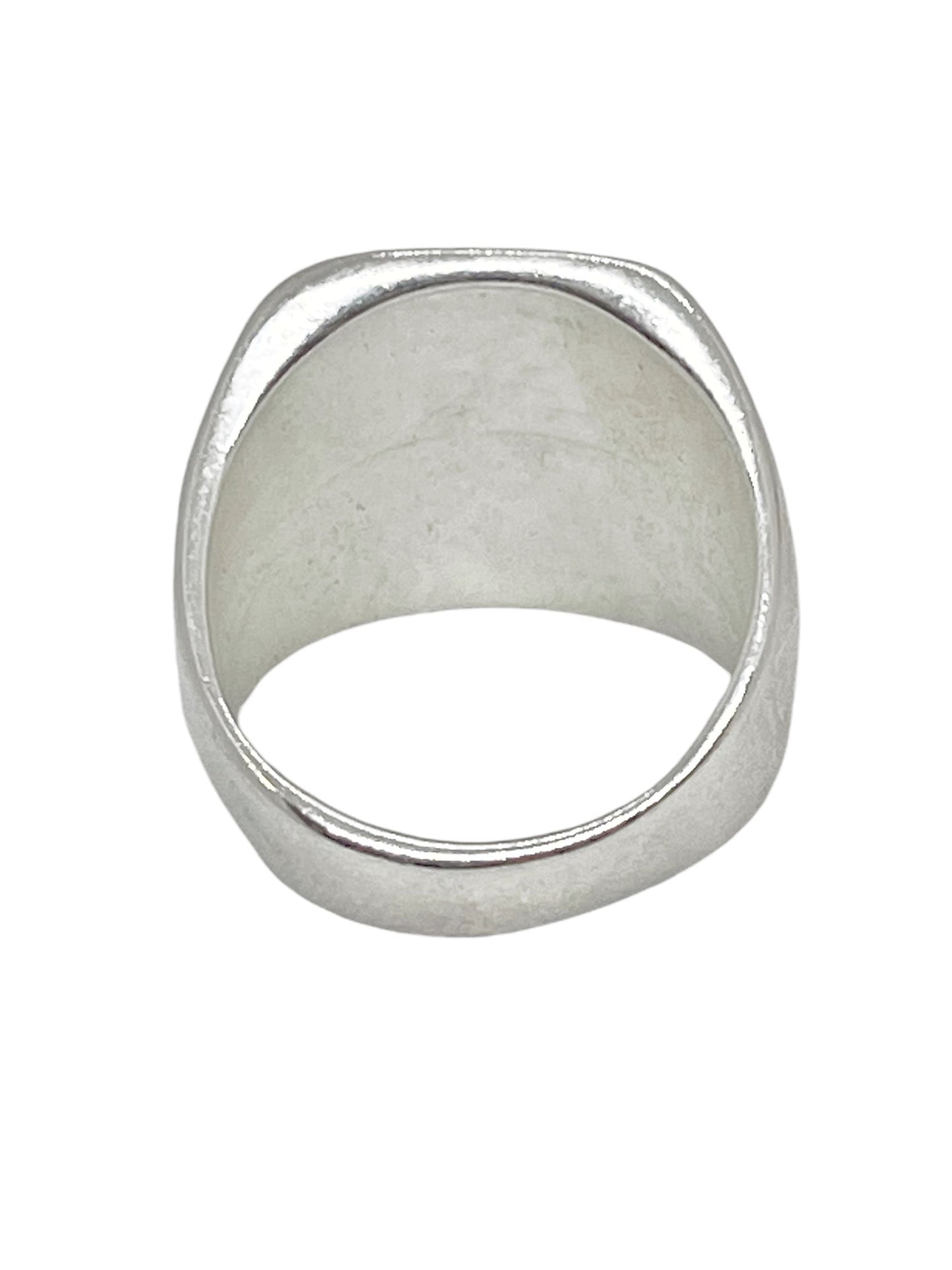 Anillo Sello rectangular "Gloria Mago" plata chapado 7micras T15