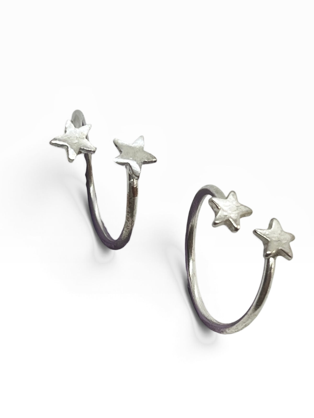 Pareja de anillos estrella abierto latón plata 10µ o dorado (laton) pack de 2