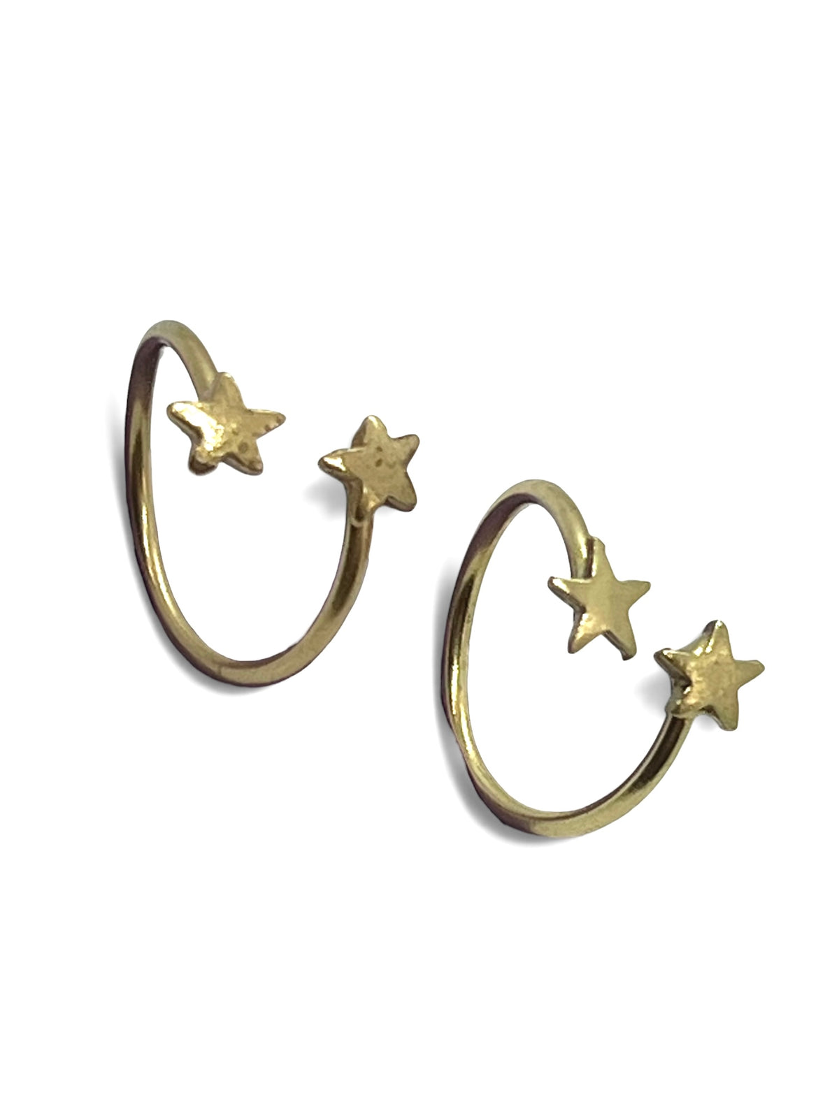 Pareja de anillos estrella abierto latón plata 10µ o dorado (laton) pack de 2