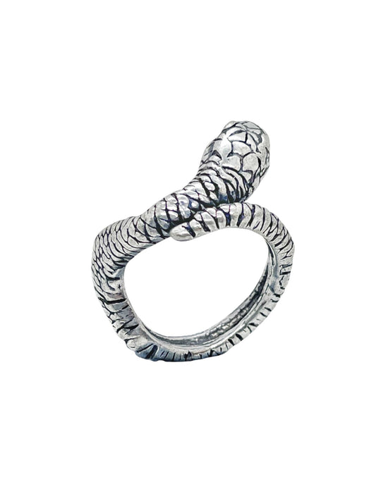 Anillo Snake1 en plata envejecida