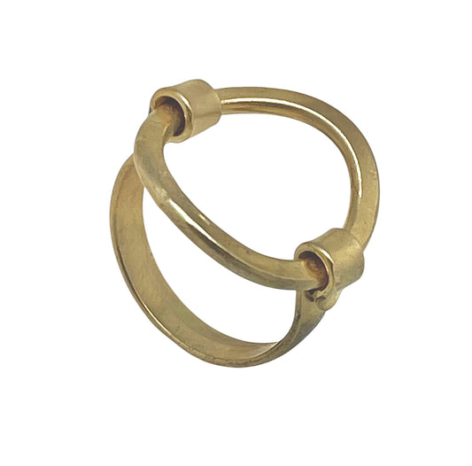 Anillo Unión en latón chapado dorado