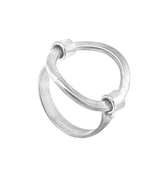 Anillo Unión en latón chapado plata de ley 10µ