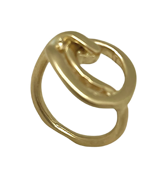 Anillo Mi Mundo en zamak chapado dorado (latón)