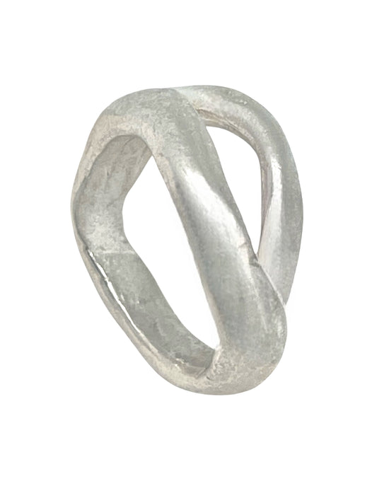 Anillo Duplo en zamak plata 10µ