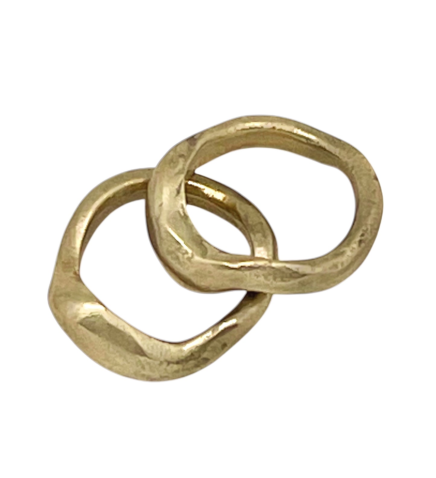 Pareja de anillos Aguas mixtas plata 10µ y chapado dorado