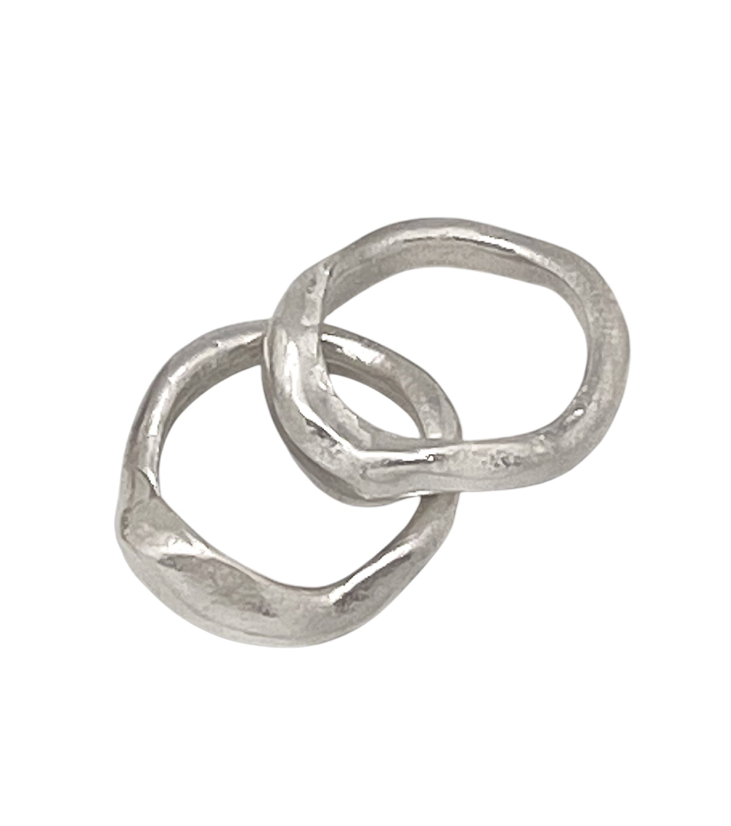 Pareja de anillos Aguas mixtas plata 10µ y chapado dorado