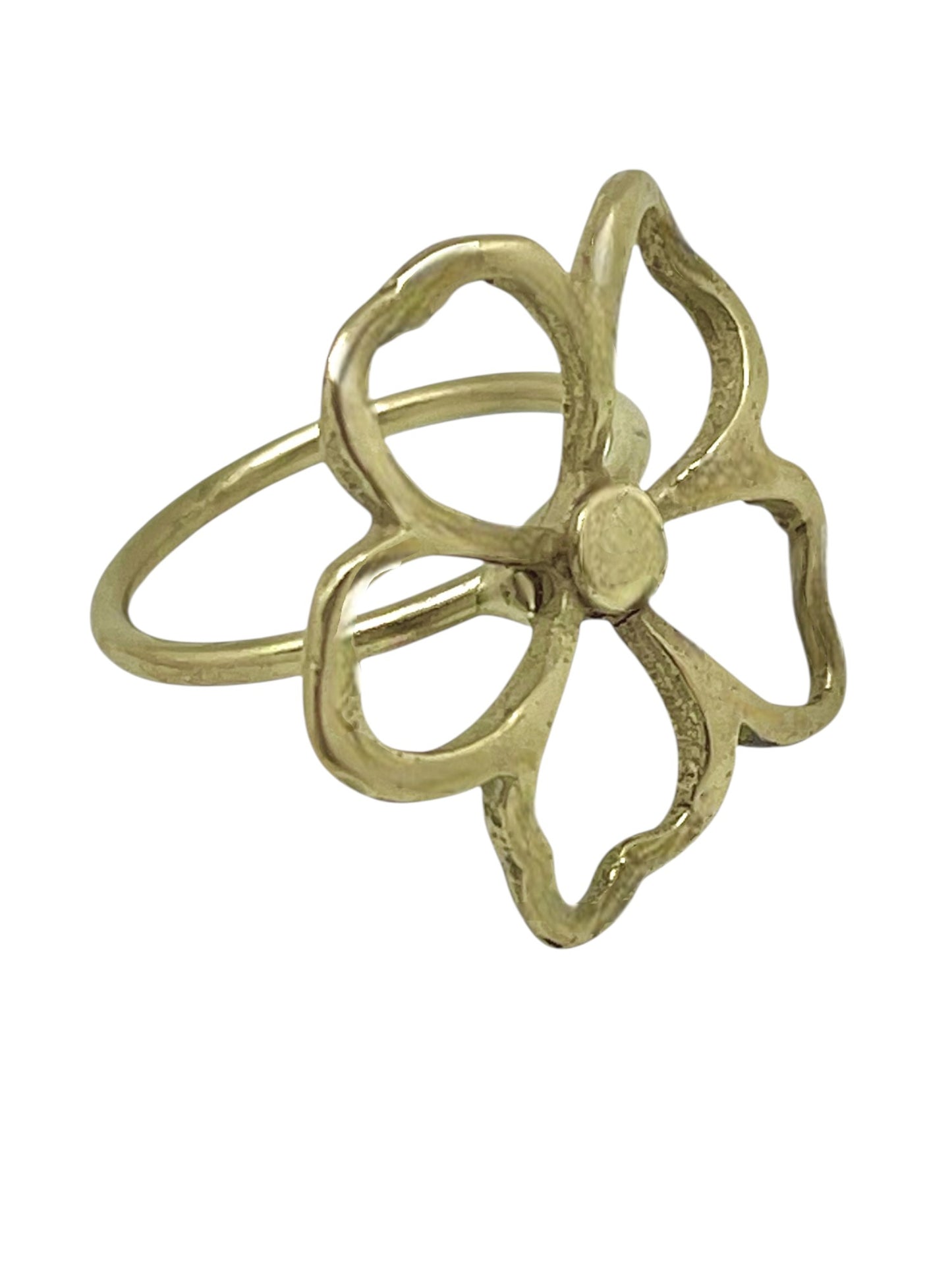 Anillo Flor Calada dorado chapado latón