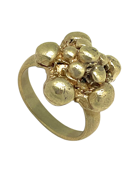 Anillo Flor Bubles chapado dorado latón
