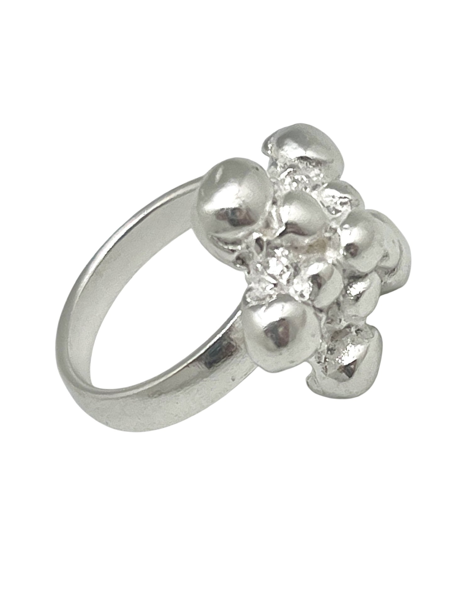 Anillo Flor Bubles en plata 10µ