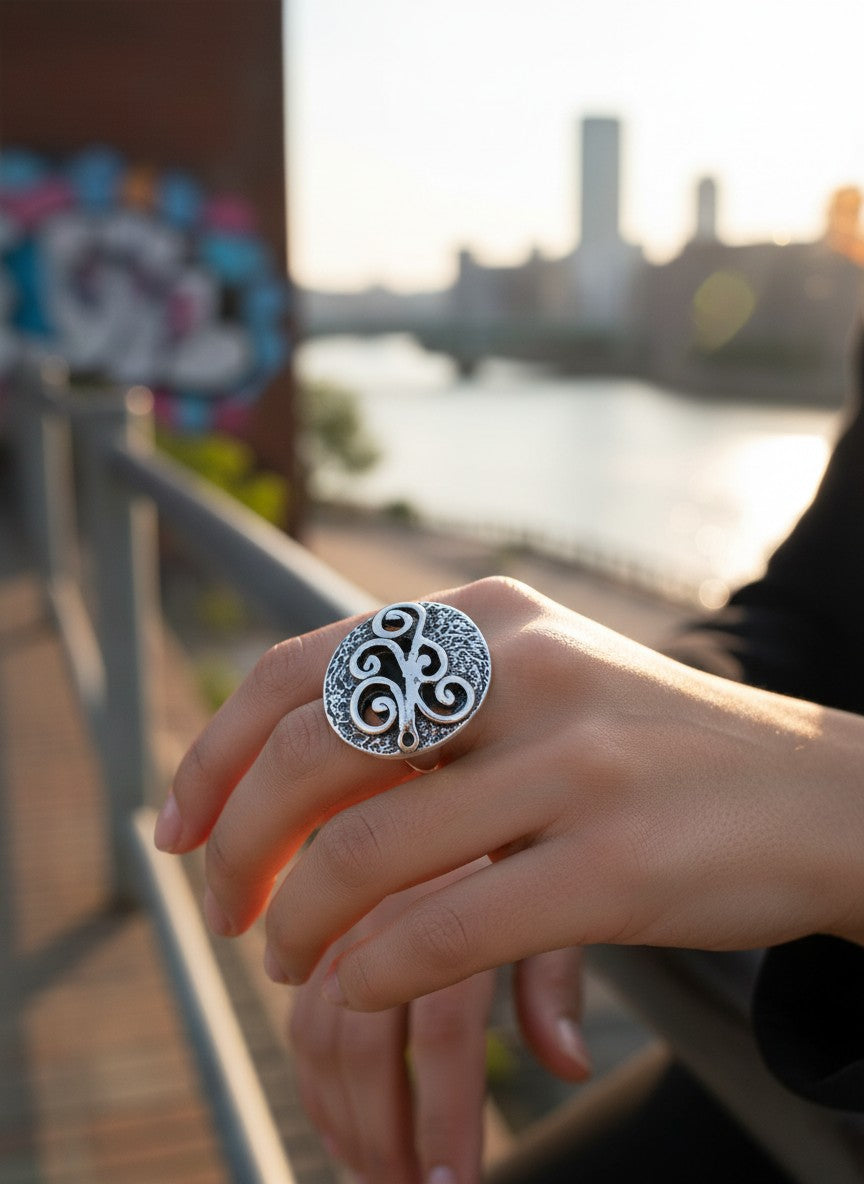 Anillo Grow en plata 10µ vintage