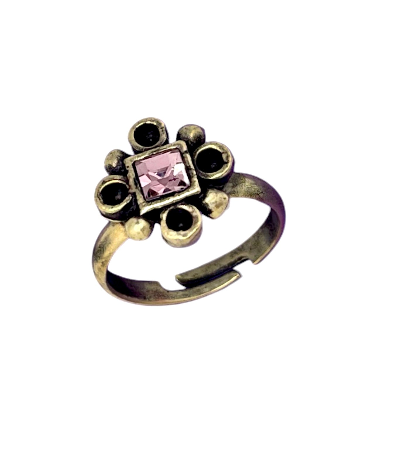 Conjunto de anillos mix cristal SW rosa-azul