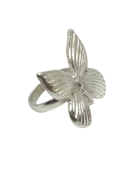 Anillo Mariposa grande en plata 10µ o dorado. Laton y zamak