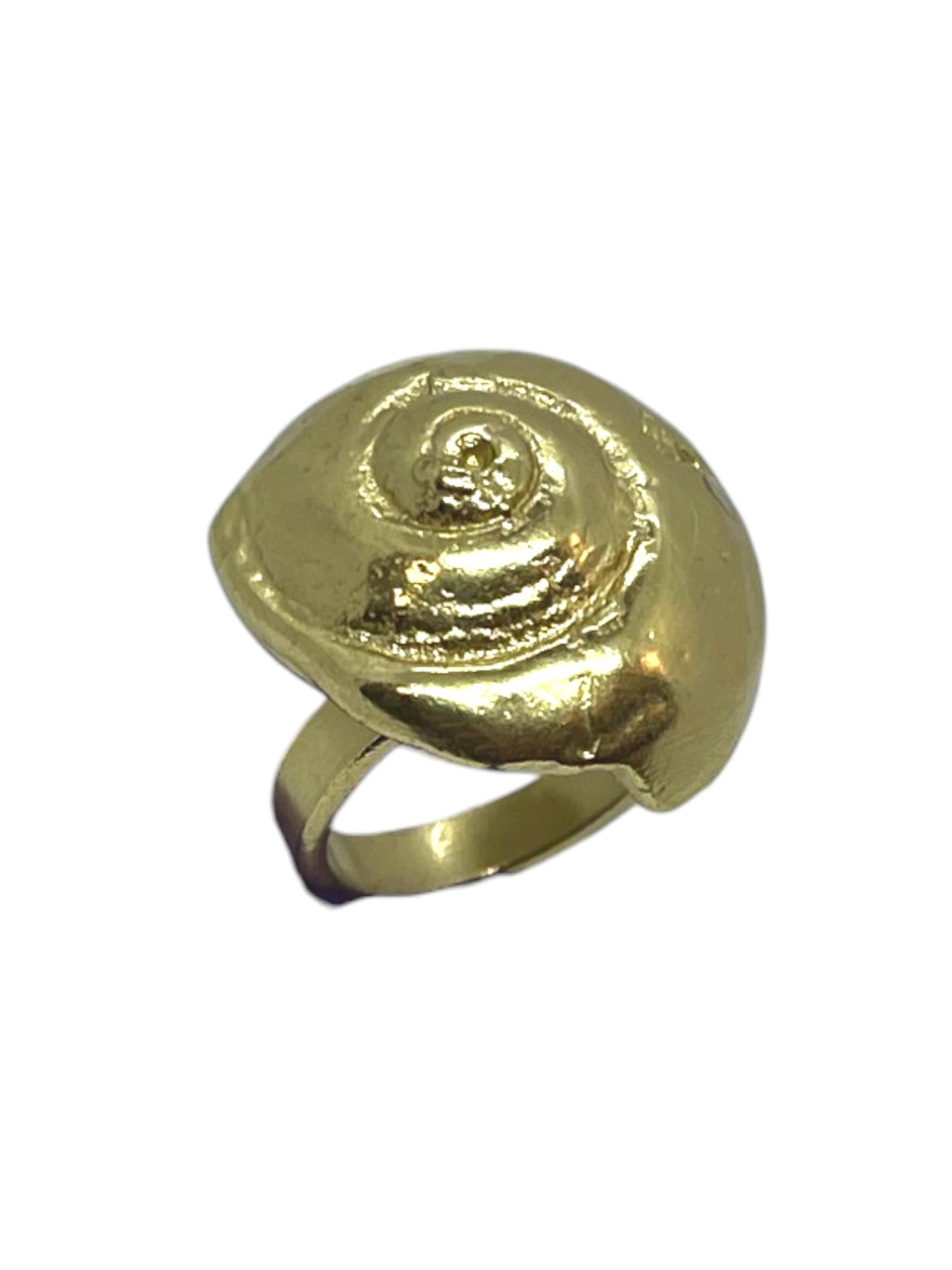 Anillo 3D caracola artesanal en plata 10µ o dorado