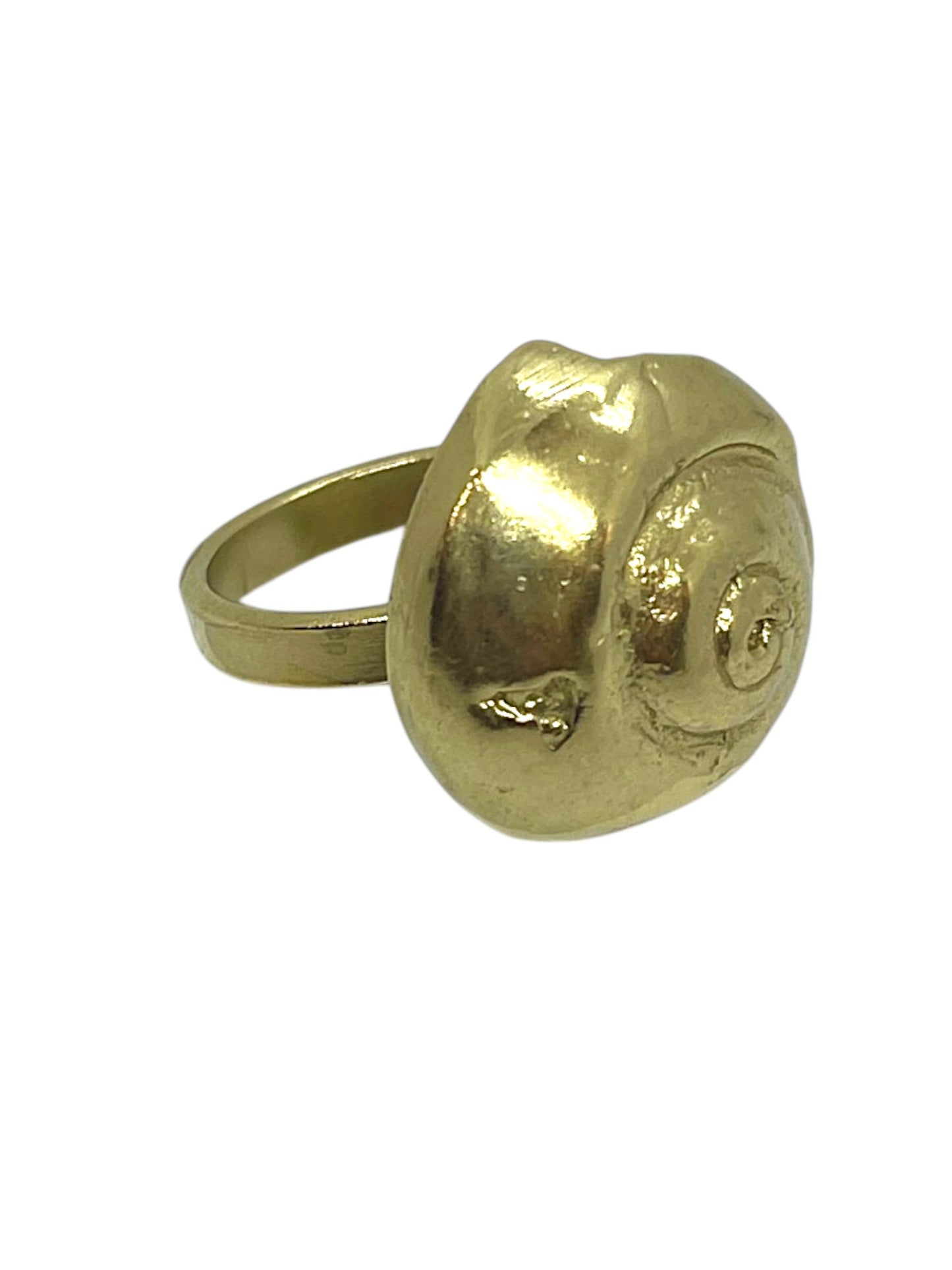Anillo 3D caracola artesanal en plata 10µ o dorado