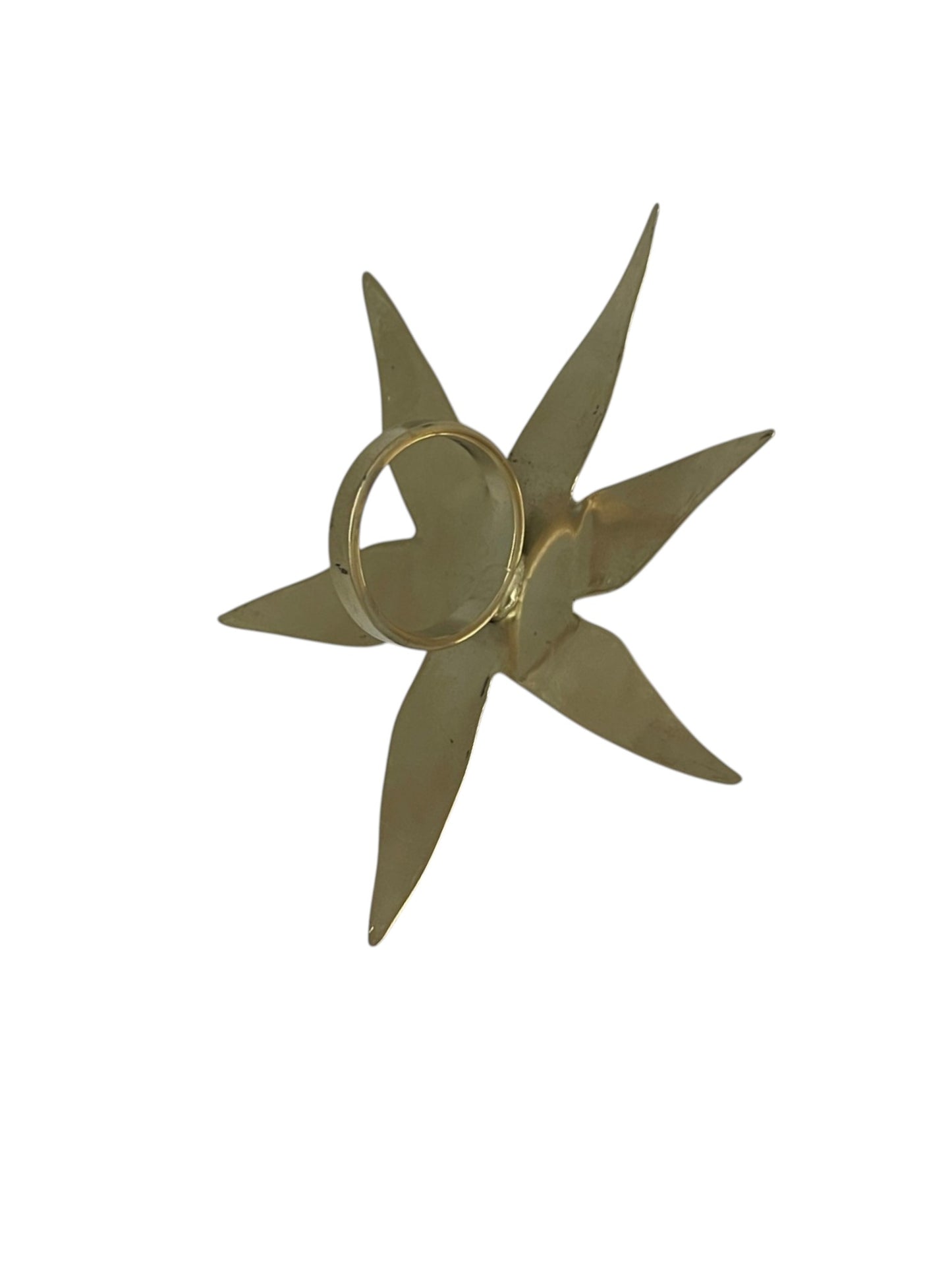 Anillo estrella XXL latón plata 10µ o dorado