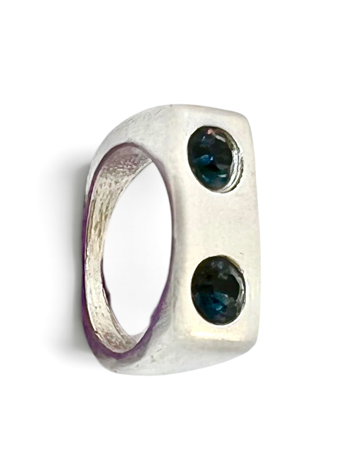 Anillo Binomio plata 10µ y cristal azul montana de Sw. Talla 17