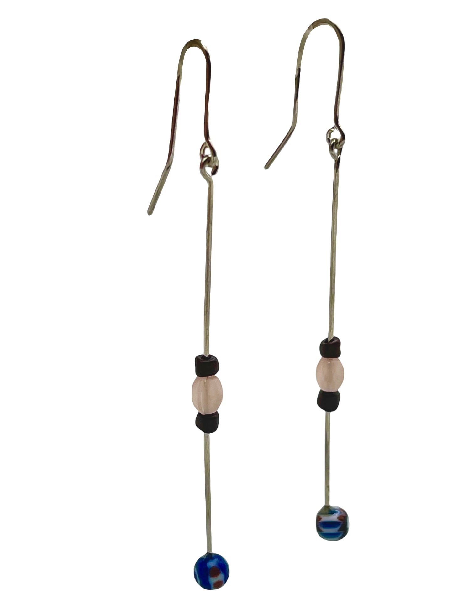 Pendiente Largo Palito Amatistas plata 925 y cristal_ Plata Única