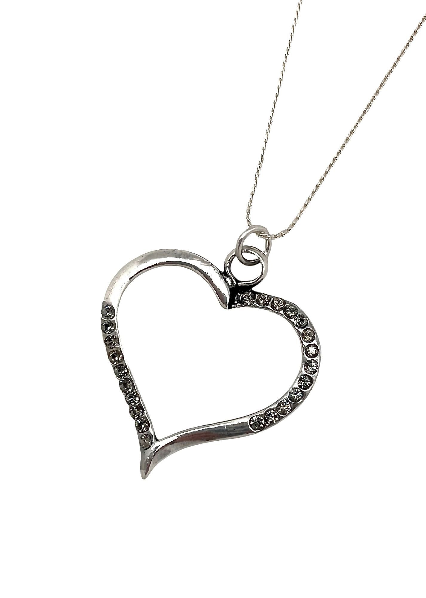 Collar Cuore black diamond en plata 7-10 micras