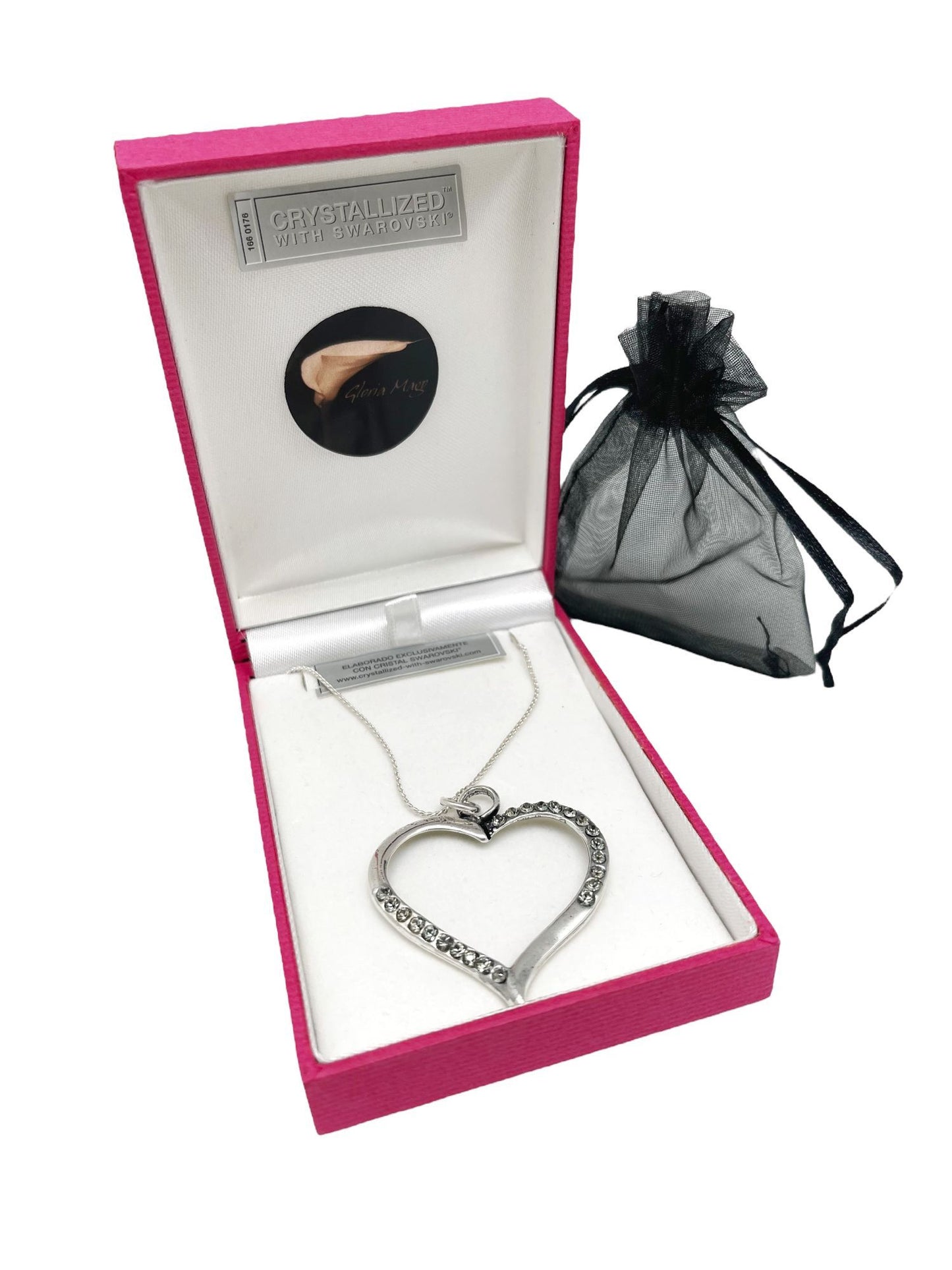 Collar Cuore black diamond en plata 7-10 micras