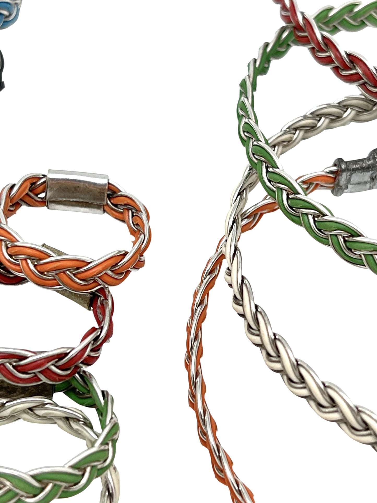 Conjunto pulsera y anillo trenzado en plata-color ramdom