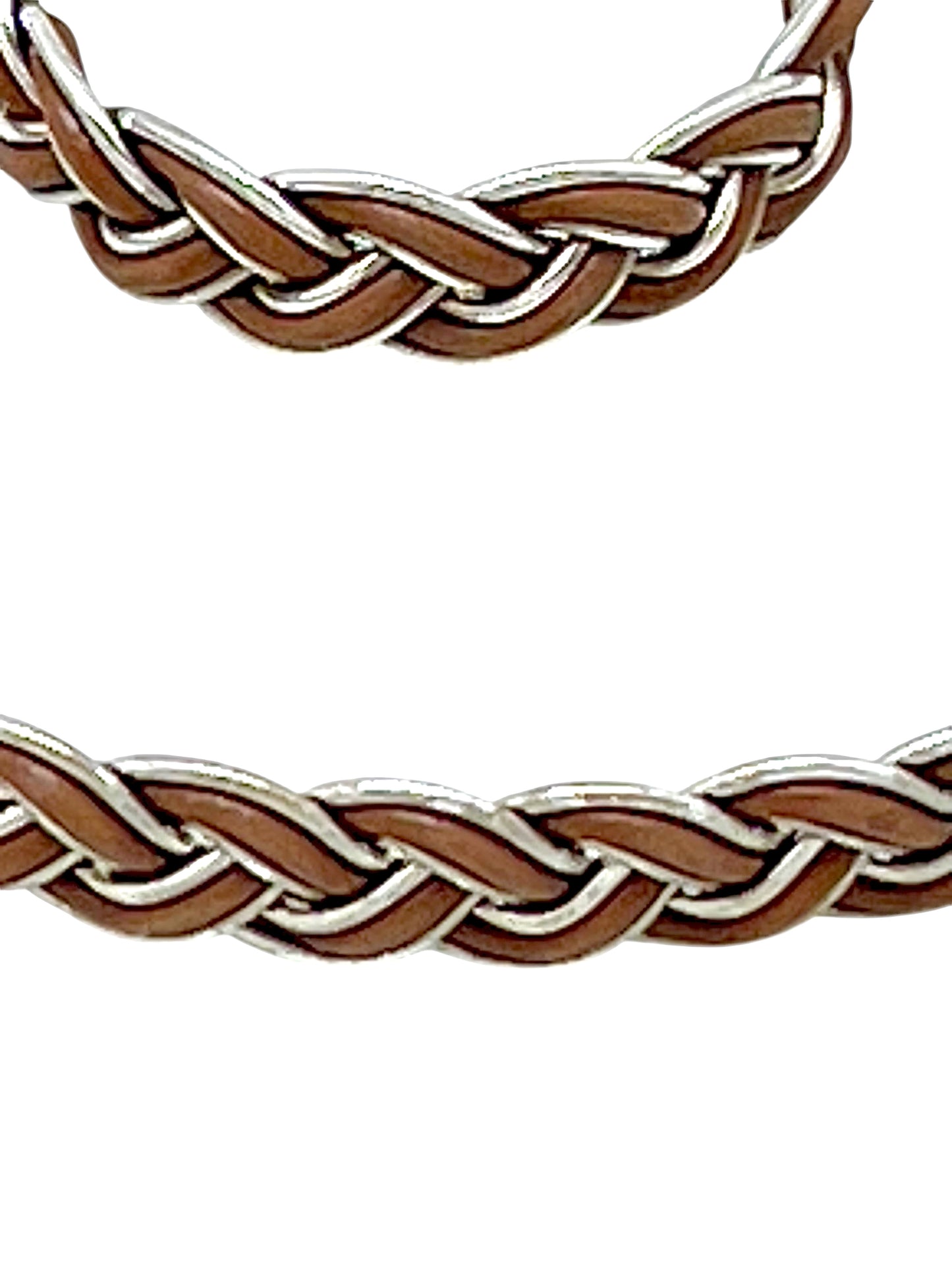Conjunto pulsera y anillo trenzado en plata-color ramdom