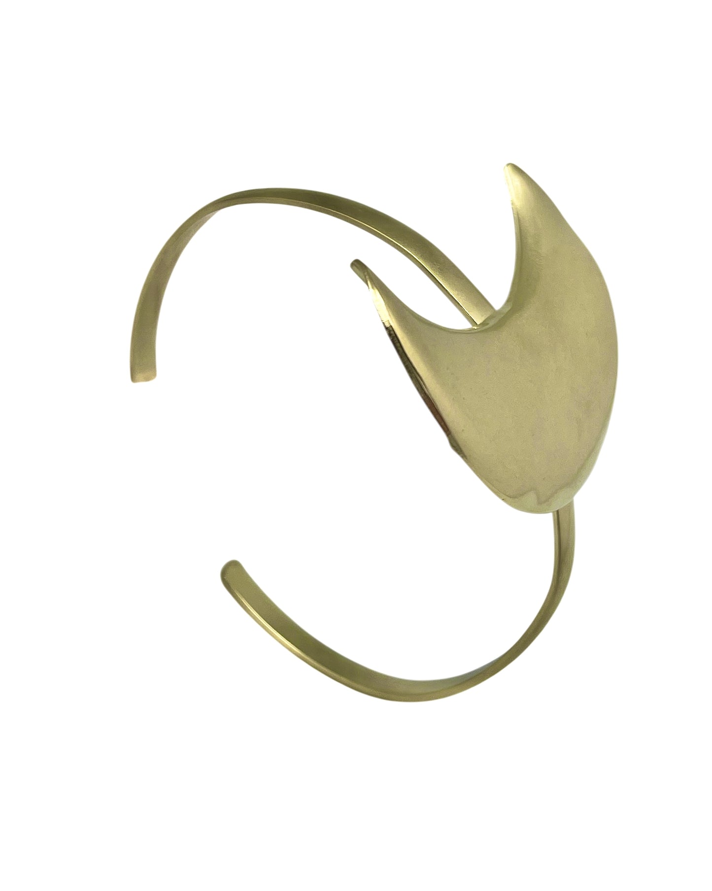 Conjunto Noche clara dorado chapado latón. Pulsera luna latón y anillo chapado dorado. Diseño único Gloria Mago