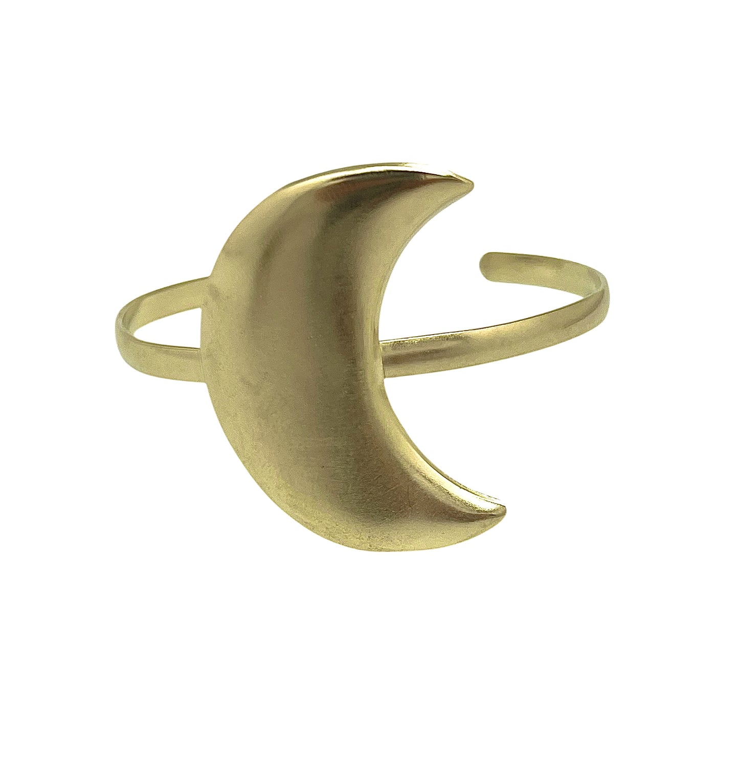 Conjunto Noche clara dorado chapado latón. Pulsera luna latón y anillo chapado dorado. Diseño único Gloria Mago