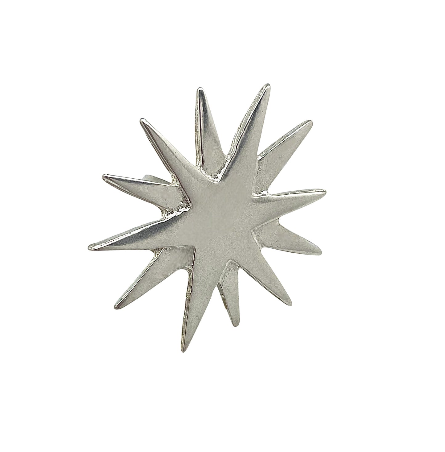 Conjunto Noche clara plata chapado 10µ. Pulsera luna latón y anillo plata 10µ