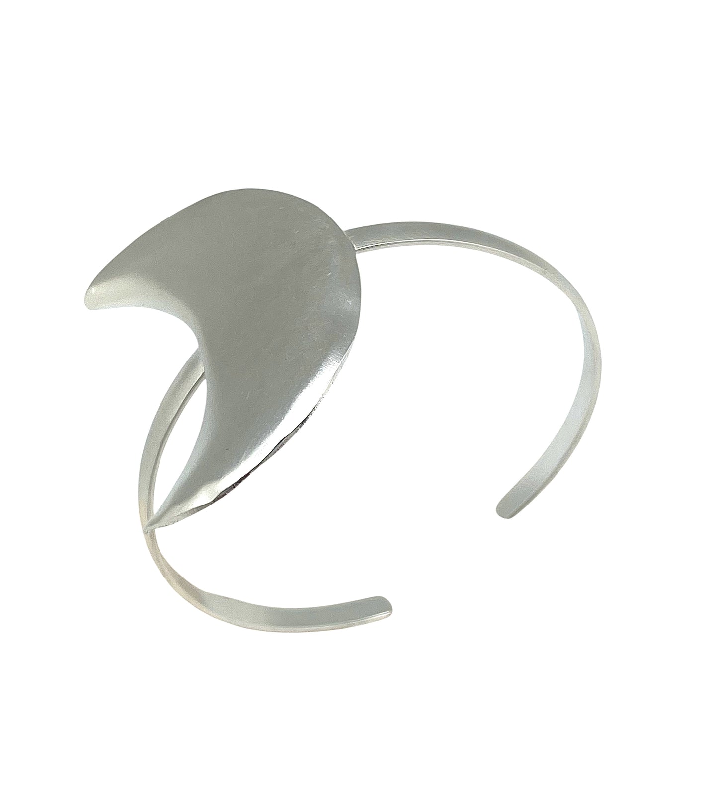 Conjunto Noche clara plata chapado 10µ. Pulsera luna latón y anillo plata 10µ