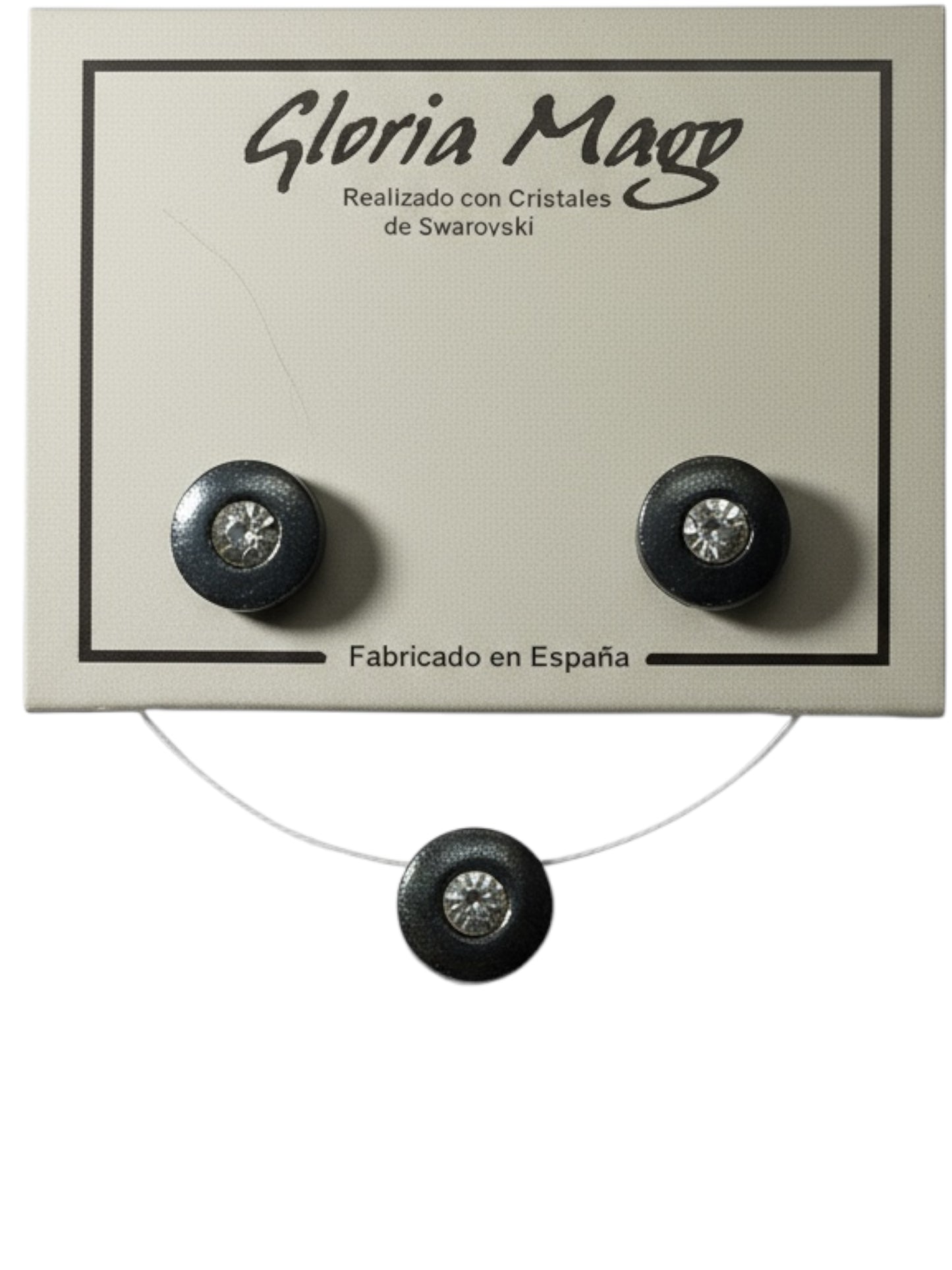 Conjunto de pendiente y collar invisible con cristales de SW cristal