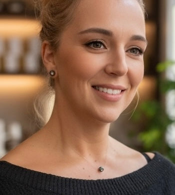 Conjunto de pendiente y collar invisible con cristales de SW cristal