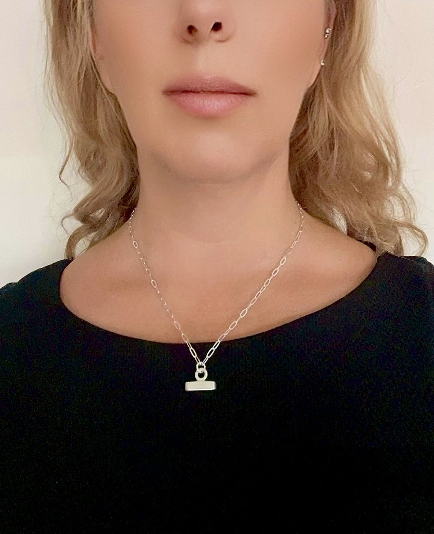 Collar Barra Petit cadena plata 10µ