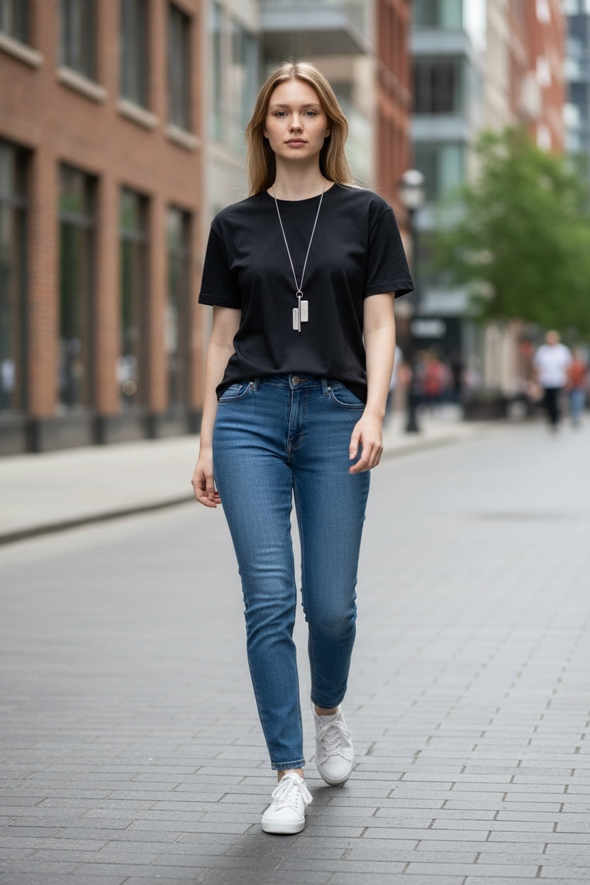 Collar largo XXL Doble Axe latón chapado dorado