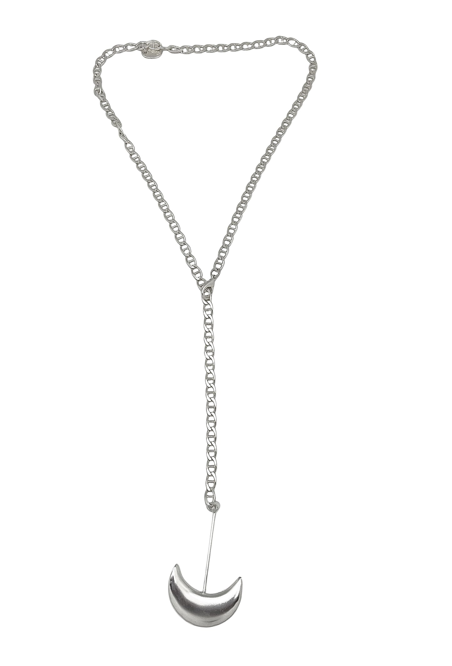 Collar Caleido largo multiposición corbatero en latón plata 10µ