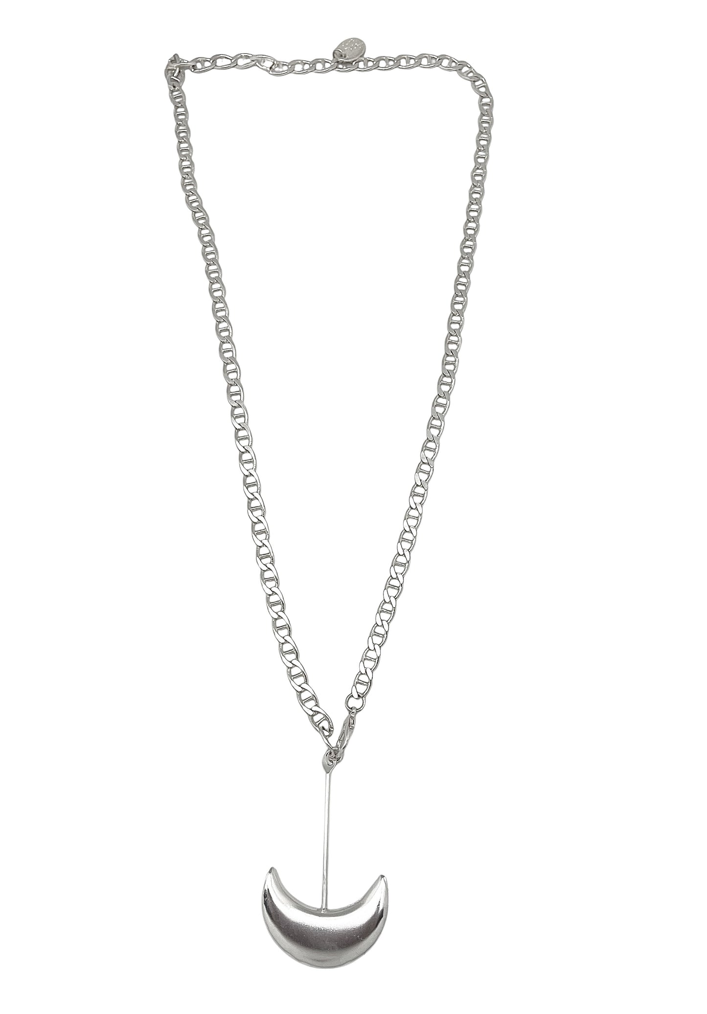 Collar Caleido largo multiposición corbatero en latón plata 10µ