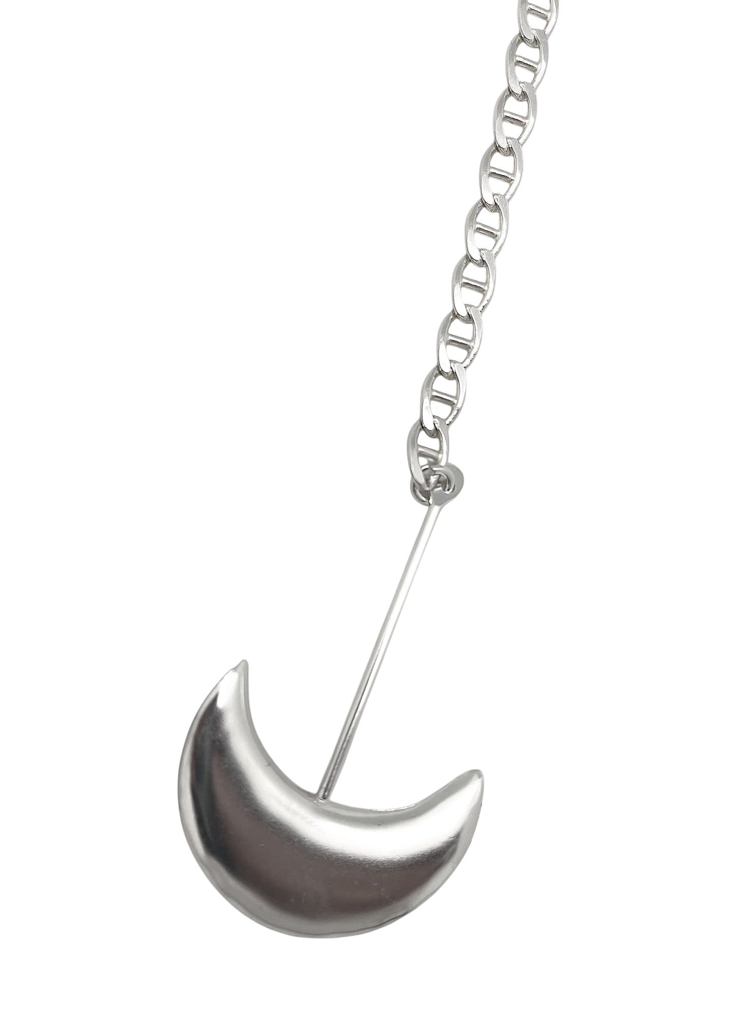 Collar Caleido largo multiposición corbatero en latón plata 10µ