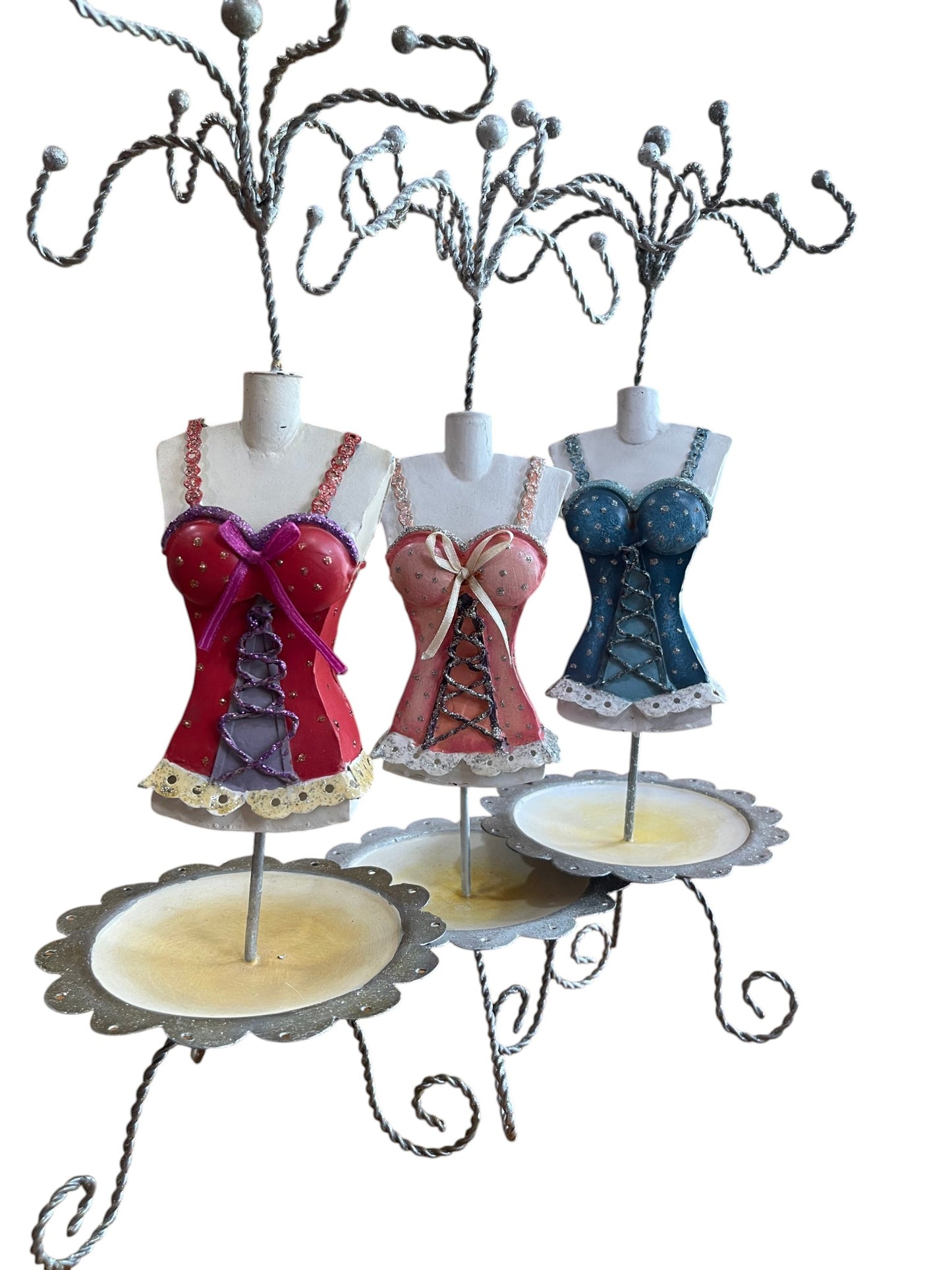 Expositor busto vintage Romantic Azul - Rosa o Rojo