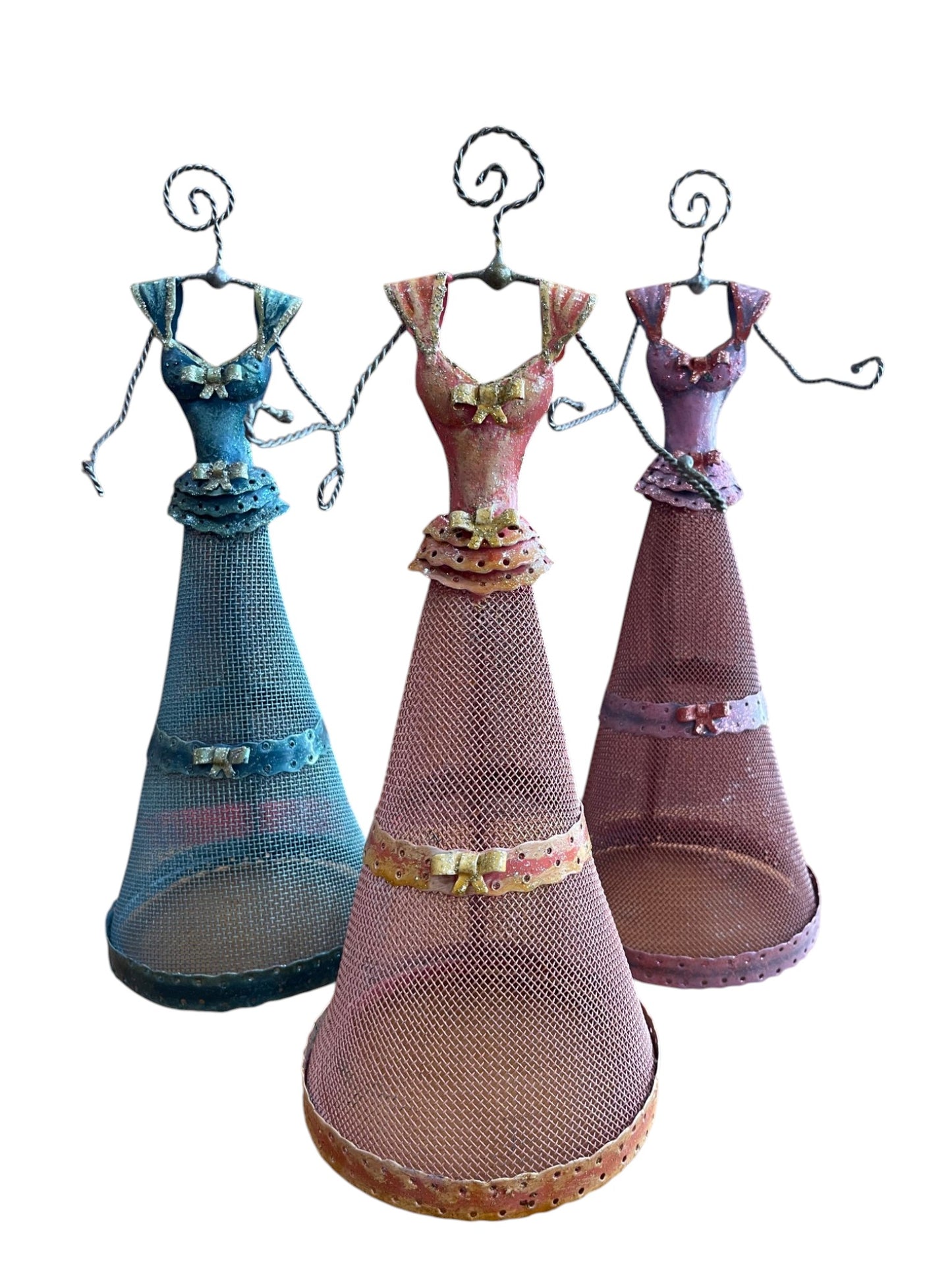 Expositor muñeca vintage metal Elegant Rosa - Azul o Salmón