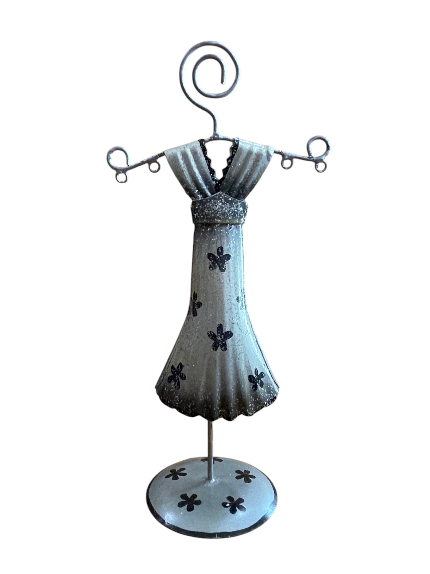 Expositor mini muñeca vintaje metal  3D tonos grises artesanal