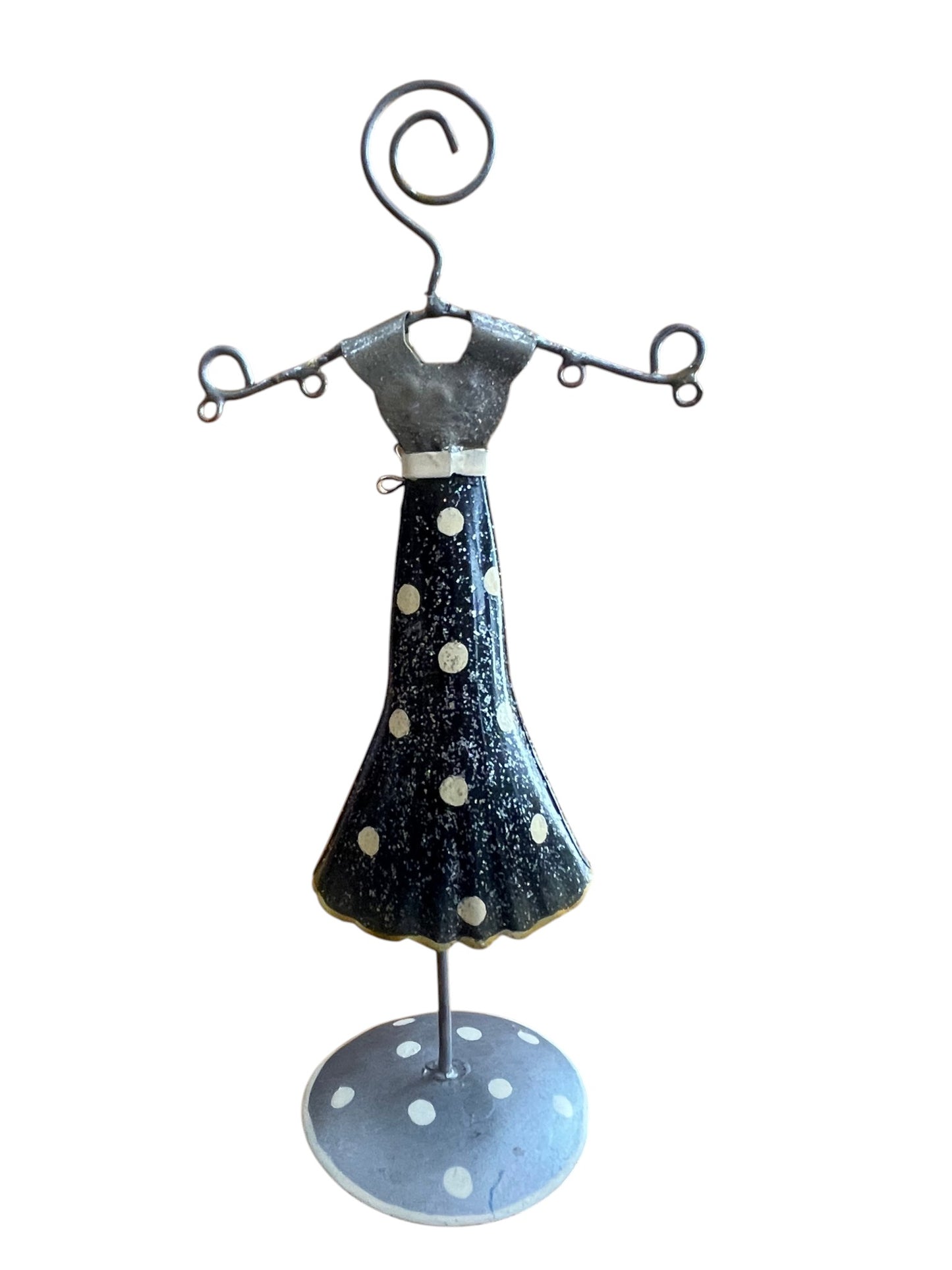 Expositor mini muñeca vintaje metal  3D tonos grises artesanal