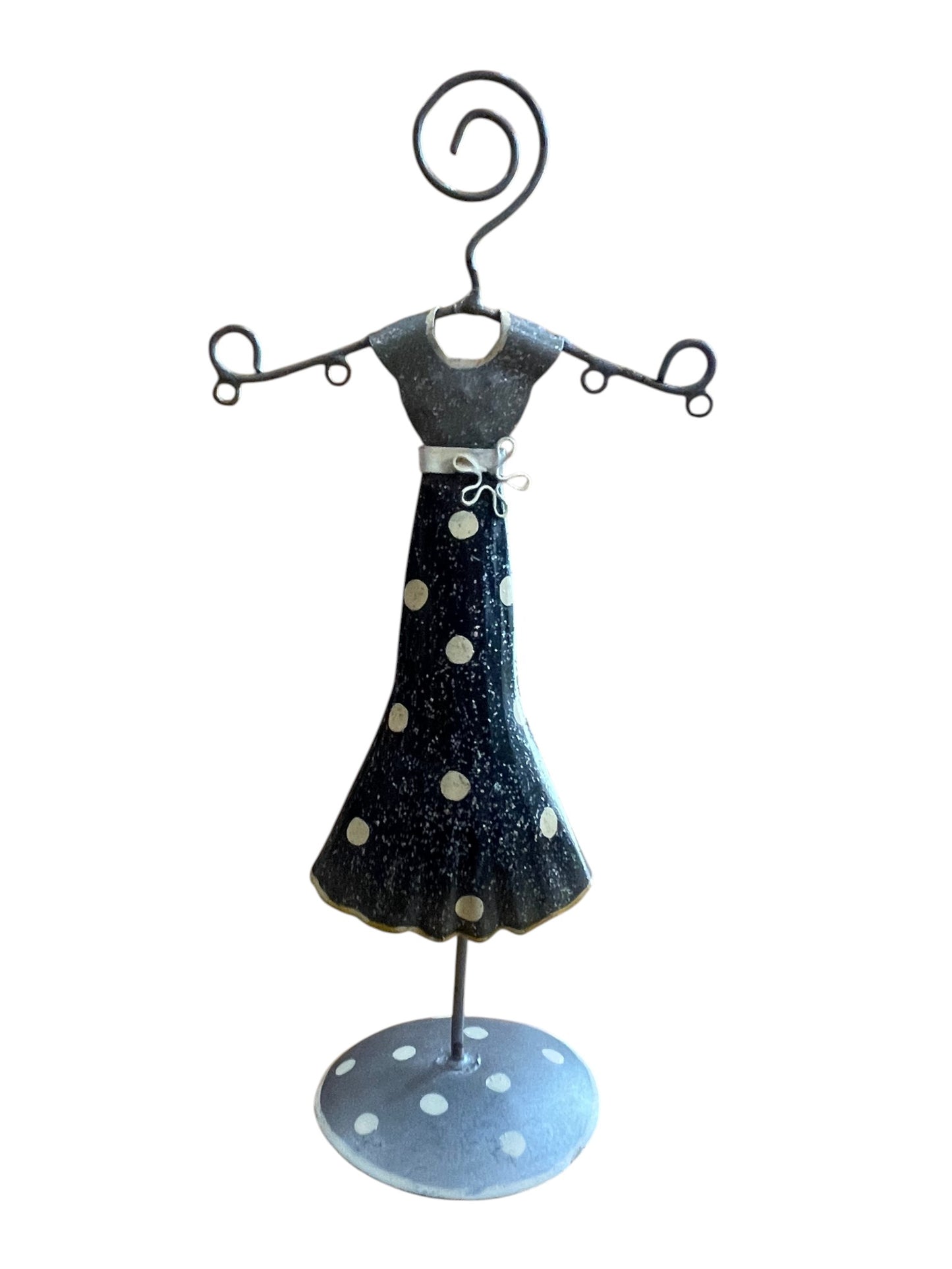 Expositor mini muñeca vintaje metal  3D tonos grises artesanal